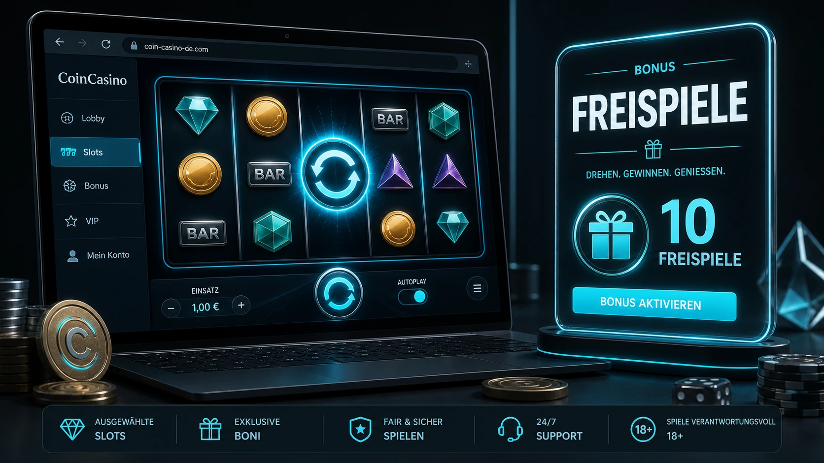 CoinCasino Freispiele und Freispiele Bonus