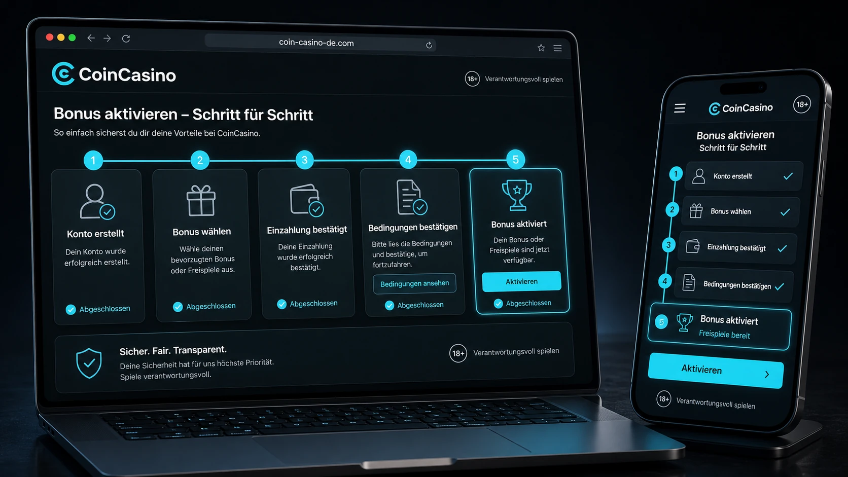 So aktivieren Sie den CoinCasino Bonus